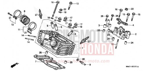 ZYLINDERKOPF (HINTEN) XL600VT de 1996